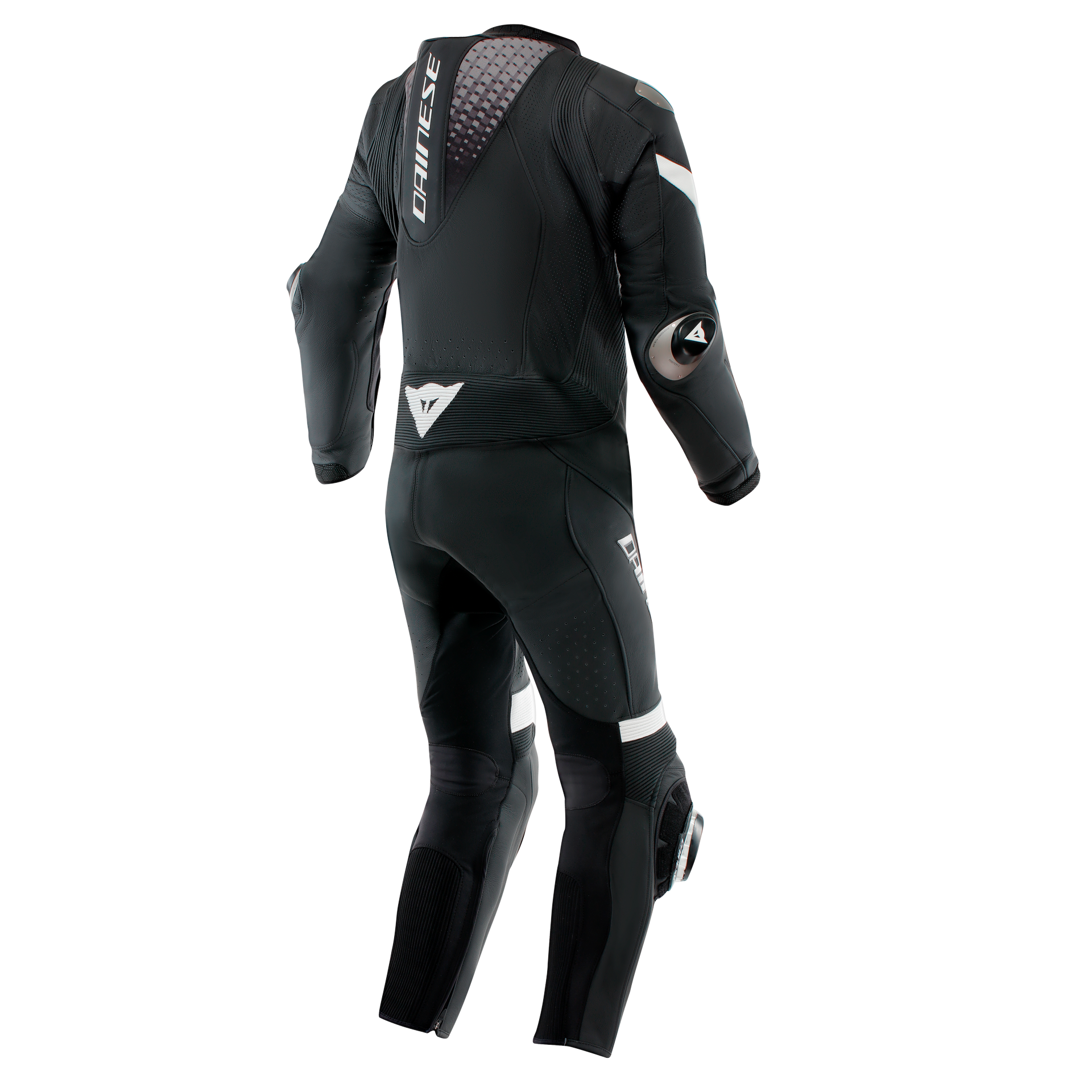 Dainese Laguna Seca 6 Tek Parça Deri Kombin – Perfore Yarış Tulumu | Erkek | Siyah/Beyaz 