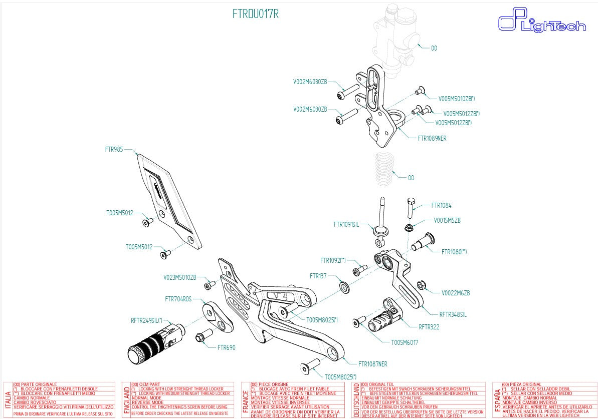 Fren sistemi R LighTech Ducati Panigale V4/S/R (25-26) FTRDU017R 