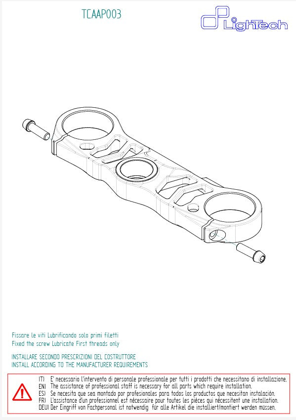 Gidon köprüsü (ÜST) LighTech Aprilia RSV4 RF (15-19) TCAAP003NER 