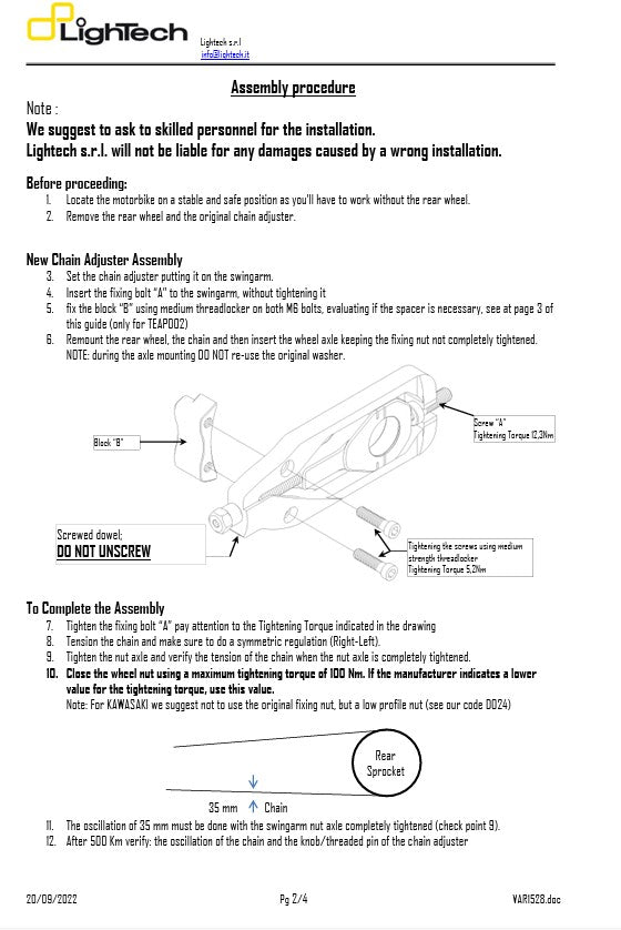 LighTech Zincir Gergisi Yamaha YZF-R1 RN22 (09-14) TEYA004 