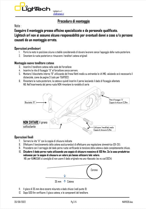 LighTech Zincir Gergisi Suzuki GSX-R 600 & 750 (11-16) TESU004 
