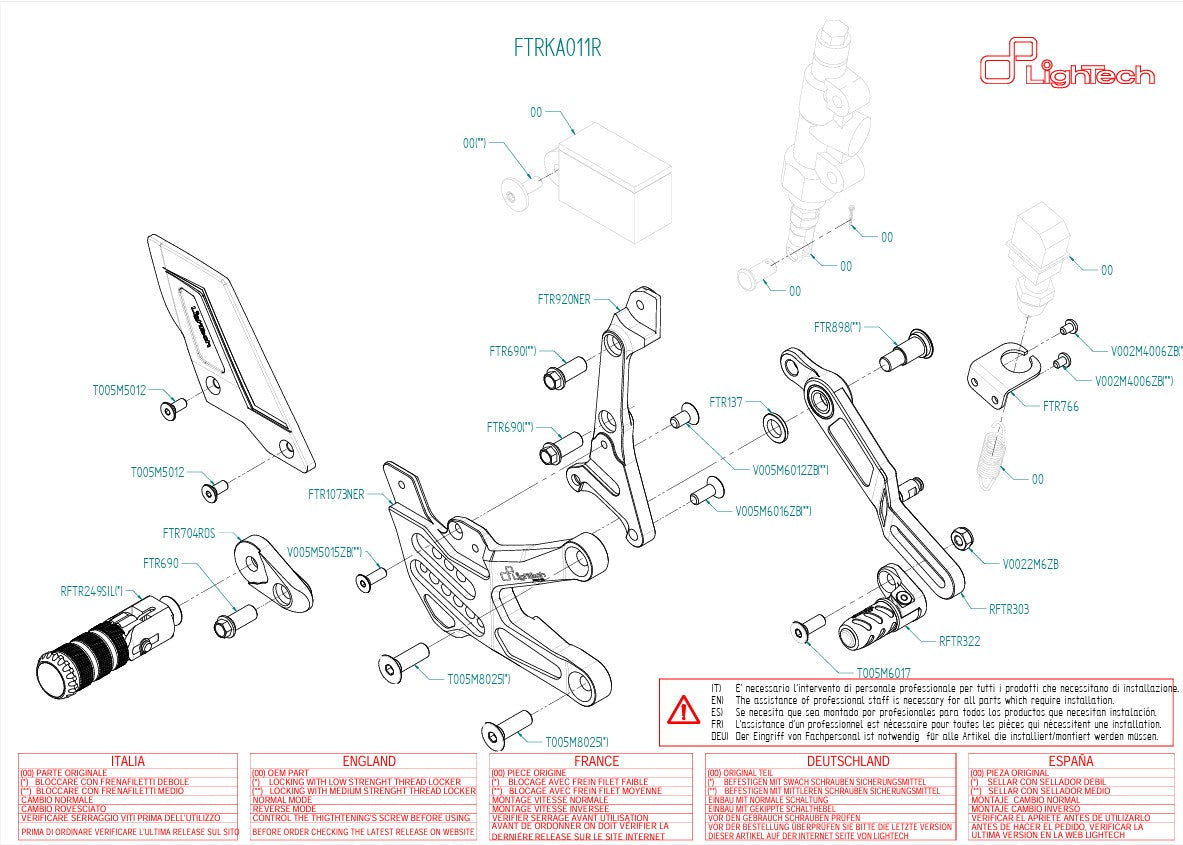 Fren sistemi R LighTech Kawasaki ZX-10 R/RR (21-26) FTRKA011R 