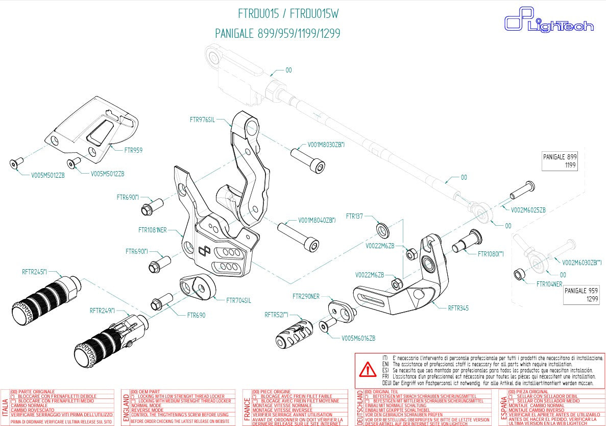 Fren sistemi LighTech Ducati Panigale 899 (13-16) FTRDU015/W 
