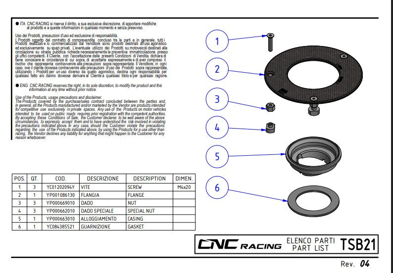 Ducati Panigale V4/S/R (25-26) için Carbon CNC Racing Yakıt Kapak TSB21 