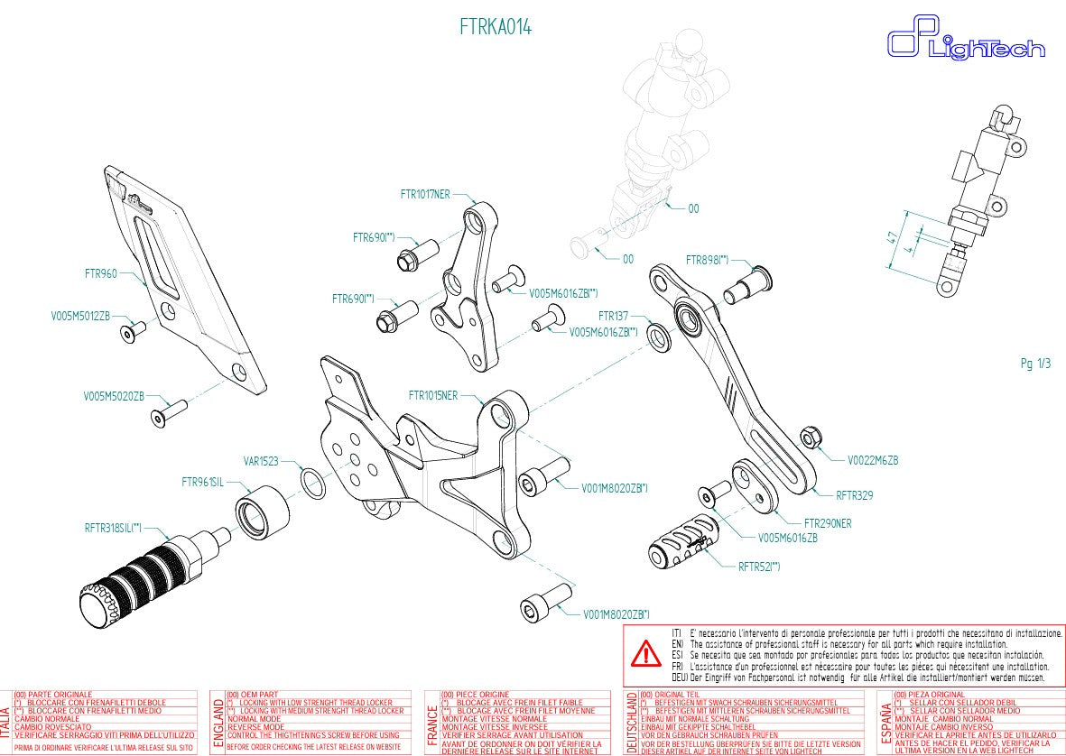 Track-Use Fren Sistemi LighTech Kawasaki ZX-4 RR (23-25) FTRKA014 