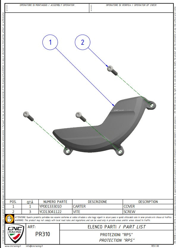 Alüminyum Debriyaj Koruyucu Kapağı CNC Yarış Ducati Panigale V4/S (25-26) PR310 