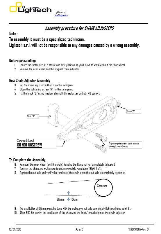 LighTech Zincir Gergisi Yamaha YZF-R1/M RN32 RN49 (15-19) TEYA003 