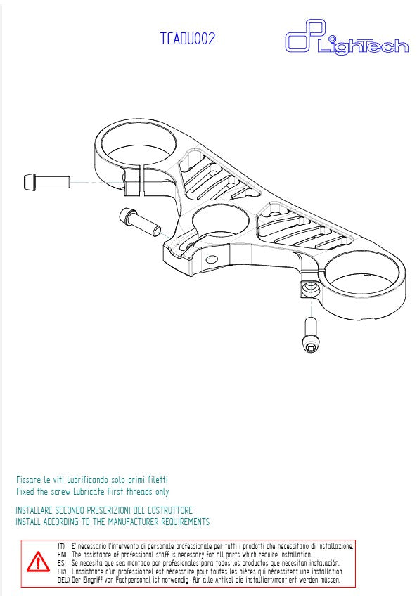 Gidon köprüsü (ÜST) LighTech Ducati Panigale V4/S/R (25-26) TCADU002NER 
