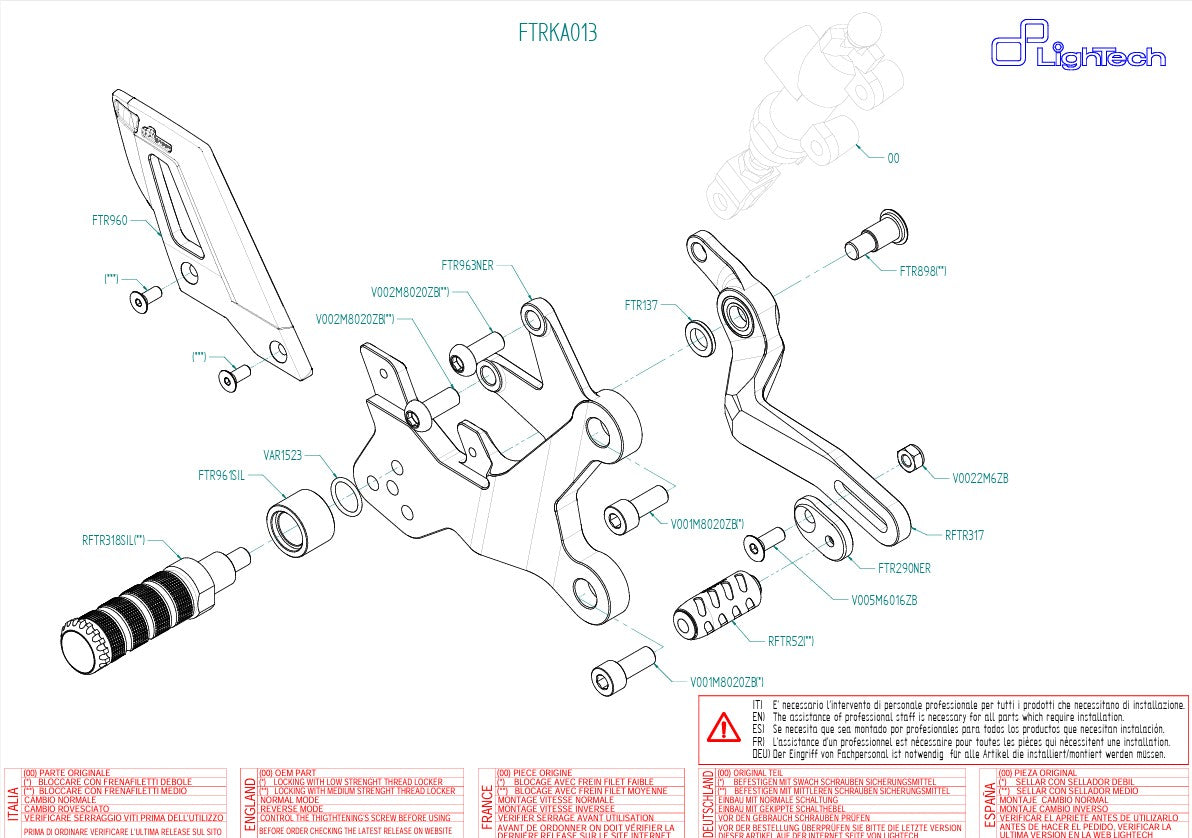 Track-Use Fren Sistemi LighTech Kawasaki Ninja 400 (18-23) FTRKA013 
