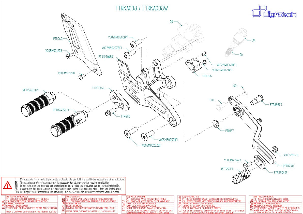 LighTech fren sistemi Kawasaki ZX-6R/636/RR (05-26) FTRKA008/W 