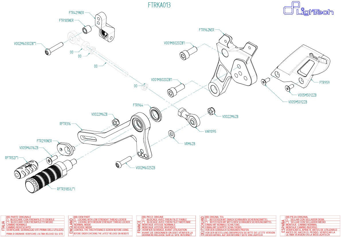Track-Use Fren Sistemi LighTech Kawasaki Ninja 400 (18-23) FTRKA013 