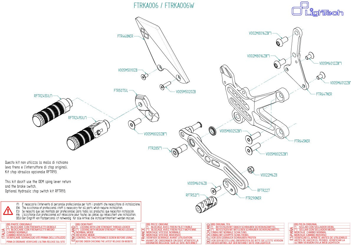 LighTech Fren sistemi Kawasaki ZX-10 R/RR (16-20) FTRKA006/W 