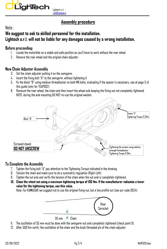 LighTech Zincir Gergisi Suzuki GSX-R 600 & 750 (11-16) TESU004 
