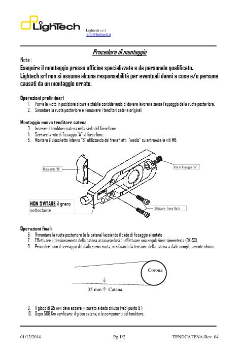 Zincir gergi LighTech Aprilia RSV4/Factory/R (09-14) TEAP001 