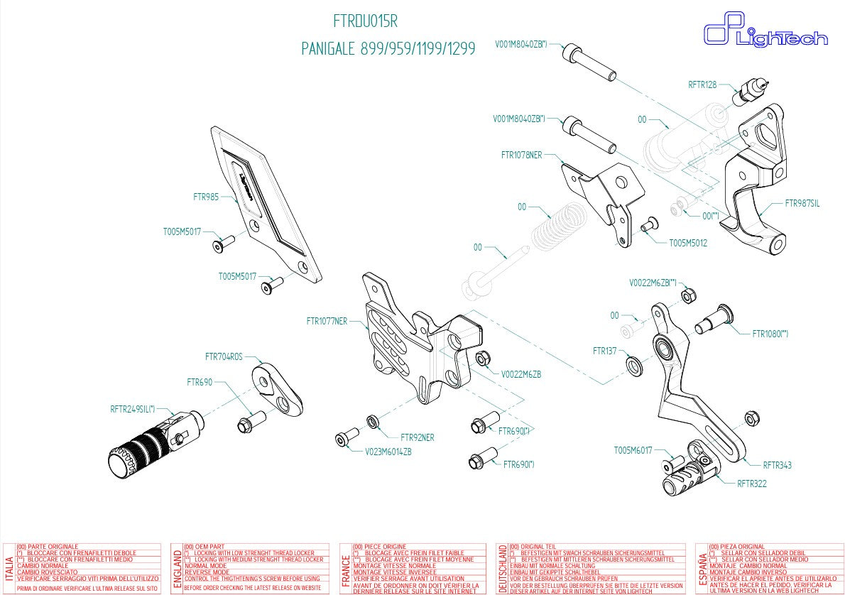 Fren sistemi R LighTech Ducati Panigale 1299/S (15-18) FTRDU015R 