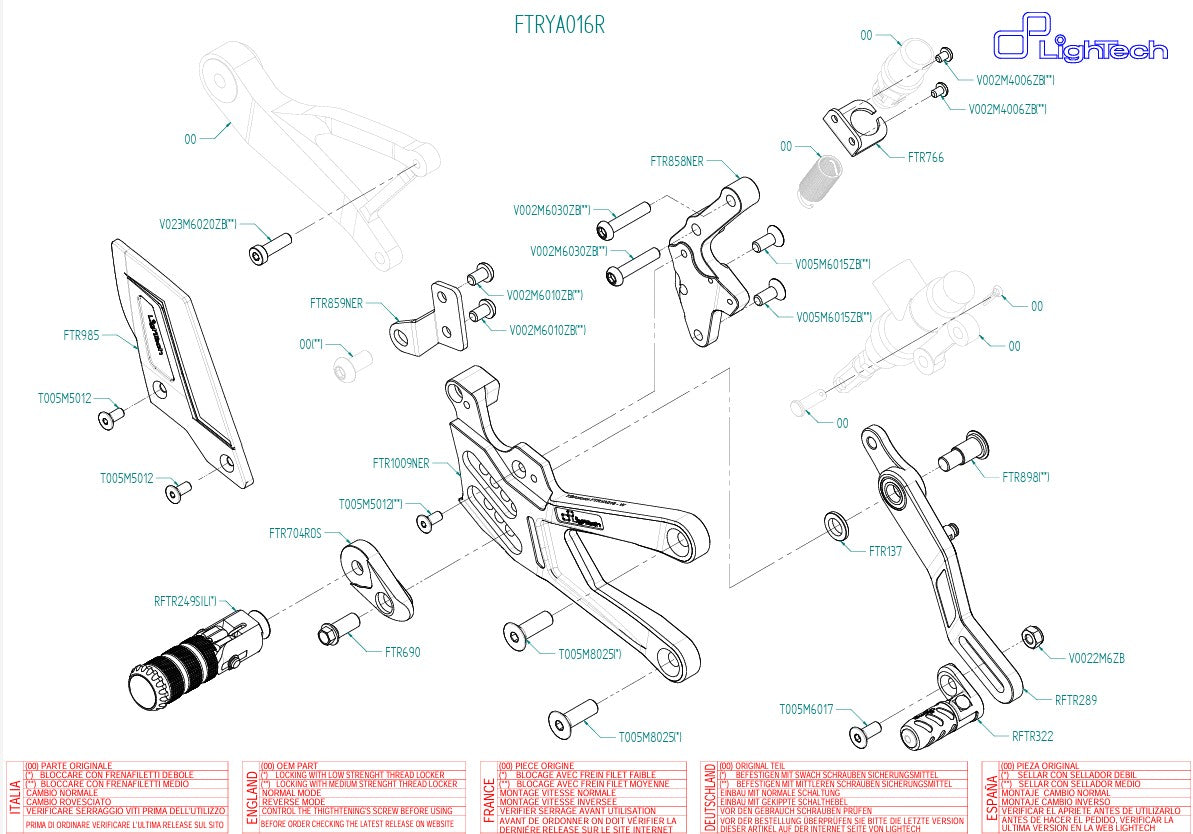 Fren sistemi R LighTech Yamaha YZF-R1/M RN32, RN49 & RN65 (15-26) FTRYA016R 