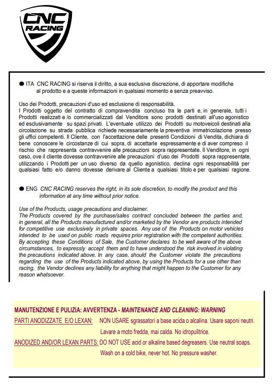 Ducati Panigale V4/S/R (25-26) için CNC Racing Alüminyum Dişli Kapağı CP172 