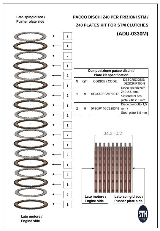 STM Kuru Debriyaj Kiti BMW S1000RR K67 (19-26) KTT-2700 