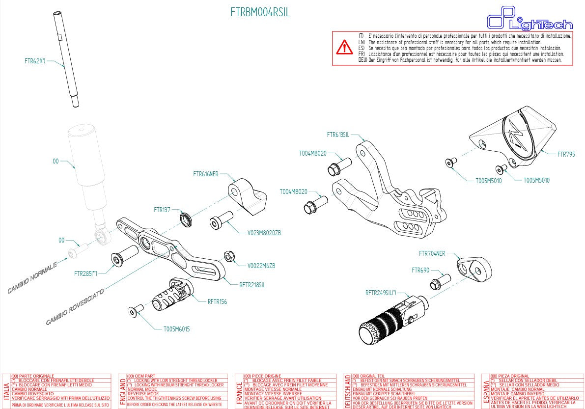 Fren sistemi R LighTech BMW S1000RR K46 (15-18) FTRBM004RSIL 