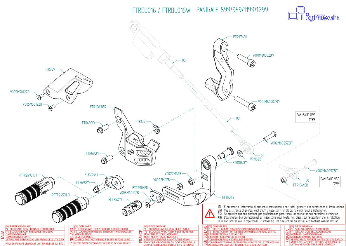 LighTech geri dönüş anahtarı sistemi Ducati Panigale 899 (13-16) FTRDU016/W 