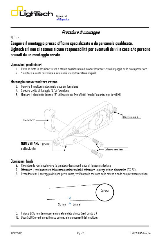 LighTech Zincir Gergisi Yamaha YZF-R1/M RN32 RN49 (15-19) TEYA003 