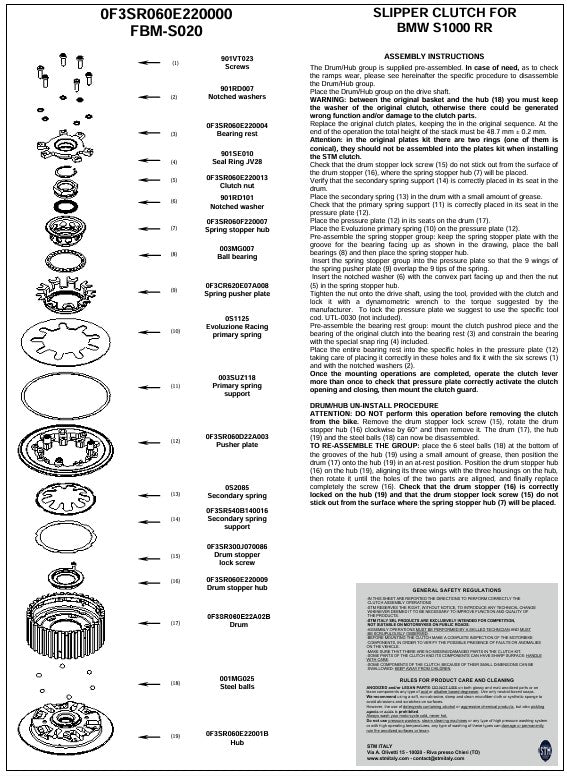 STM Anti-Hopping-Kavrama BMW M1000RR K66 (23-26) FBM-S020 