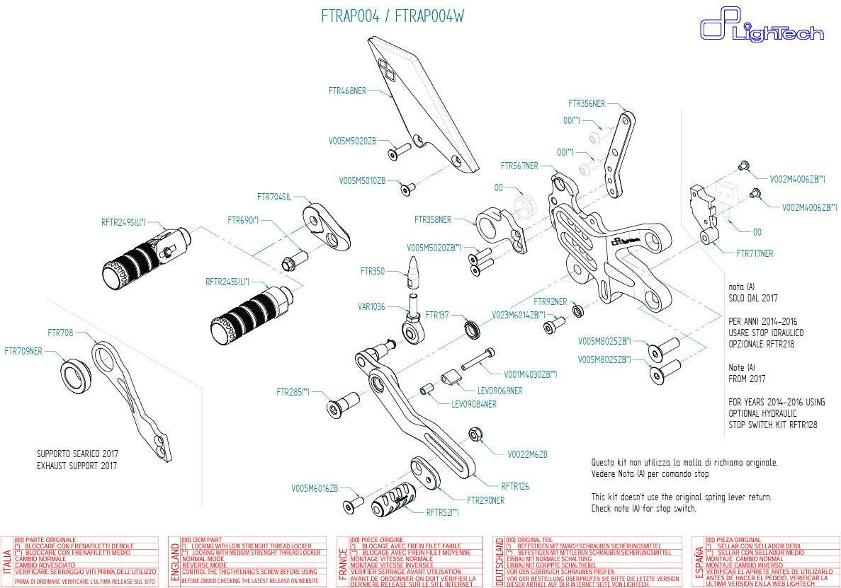 LighTech fren sistemi Aprilia RSV4/Factory/R/RR/RF (09-16) FTRAP004/W 
