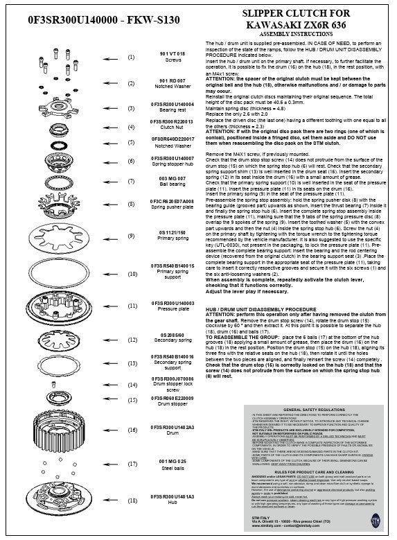 STM Anti-Hopping-Kopling Kawasaki ZX-6 R/636/RR (19-26) FKW-S130 