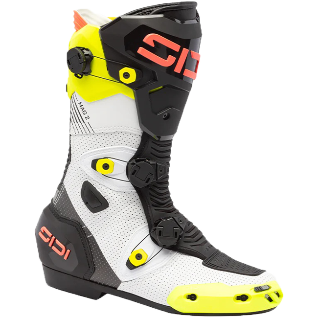 Sidi MAG 2 Air Motosiklet Botları Fluo Sarı / Mercan Kırmızısı - 390 
