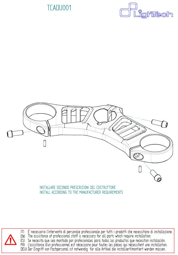 LighTech Ducati Panigale V4/S/R (18-24) Üst Gidon (Gabelbrücke) TCADU001NER 