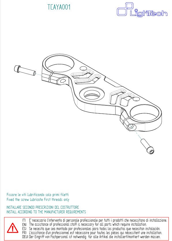 Gabel köprüsü (ÜST) LighTech Yamaha YZF-R1/M (15-26) TCAYA001NER 