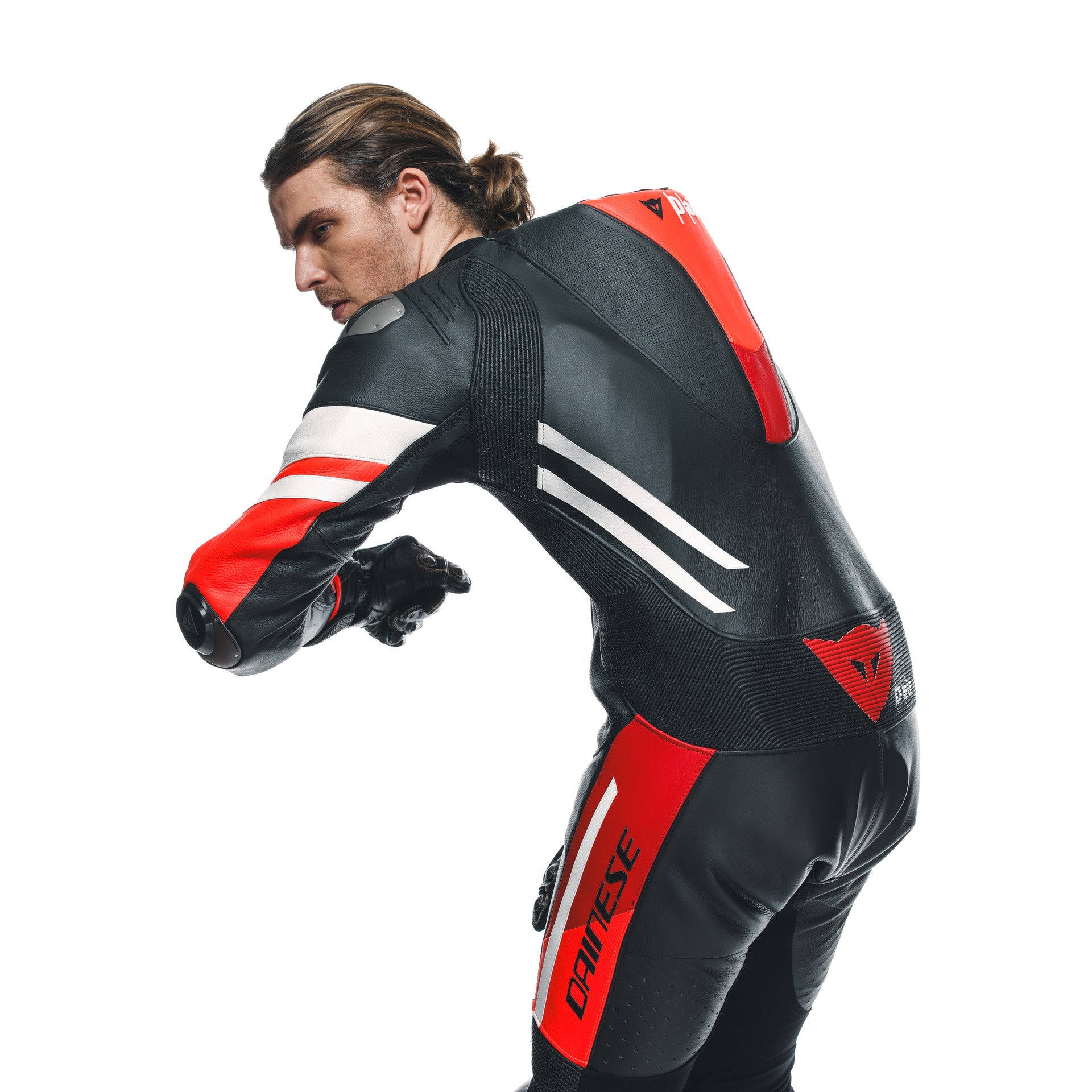 Dainese Misano 3 D-AIR® Tek parça Deri Kombin – Perfore Hava Yastıklı Yarış Tulumu | Erkek | Kırmızı 