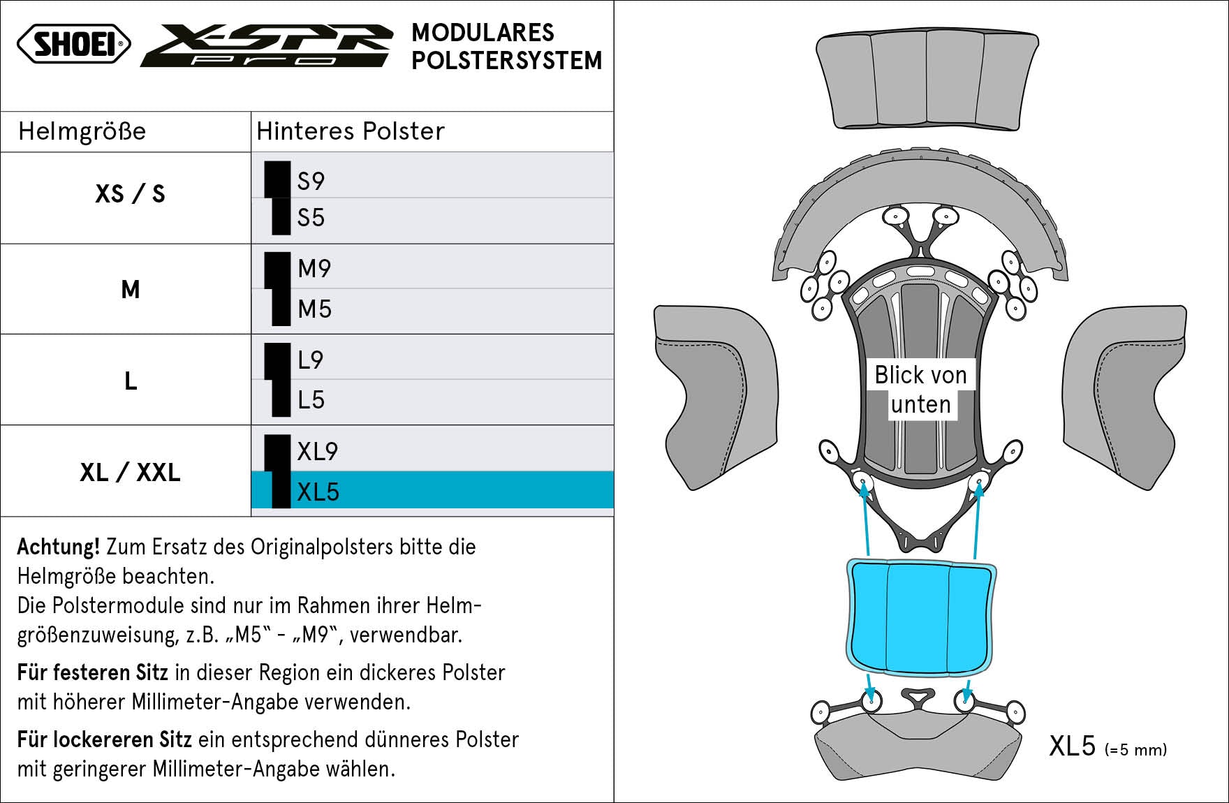 Shoei Arka Başlık XL5 (XPRO) Tip-P için X-SPR PRO 