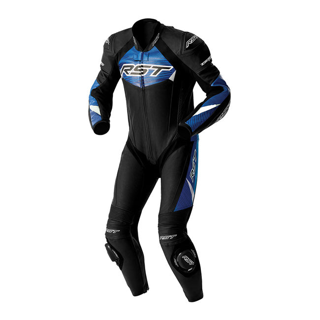 RST Tractech EVO D3O tek parça Deri Tulum &ndash; Delikli yarış tulumu | Erkek | Siyah/Mavi | 103634 