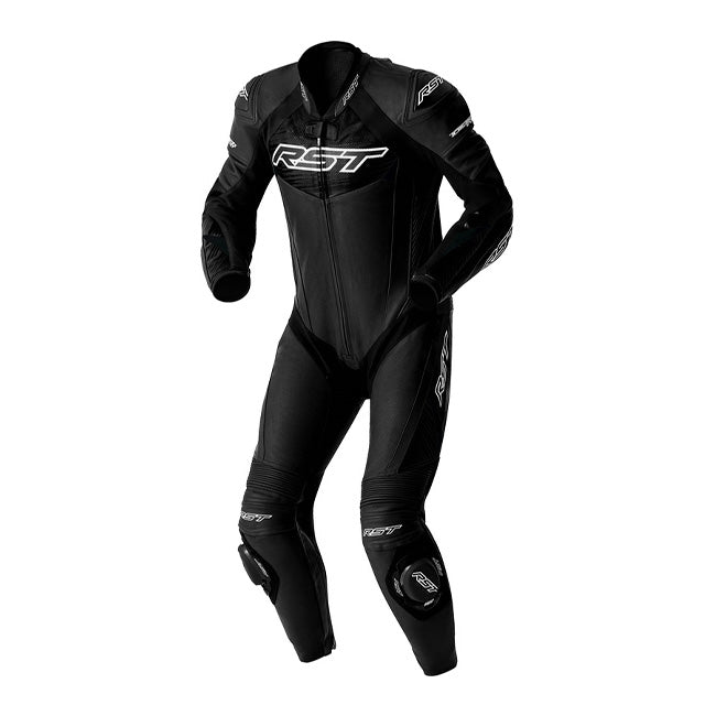 RST Tractech EVO D3O tek parça Deri Tulum – Perfore yarış tulumu | Erkek | Siyah/Beyaz | 103634 