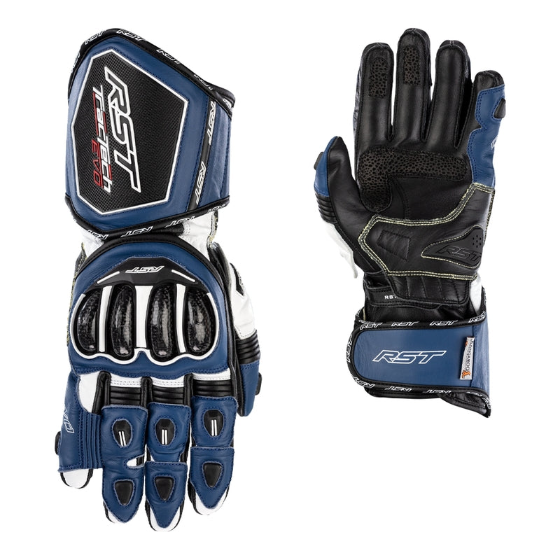 RST Tractech Evo 4 motosiklet deri eldivenleri | Erkek | Mavi/Beyaz/Siyah | 102666 