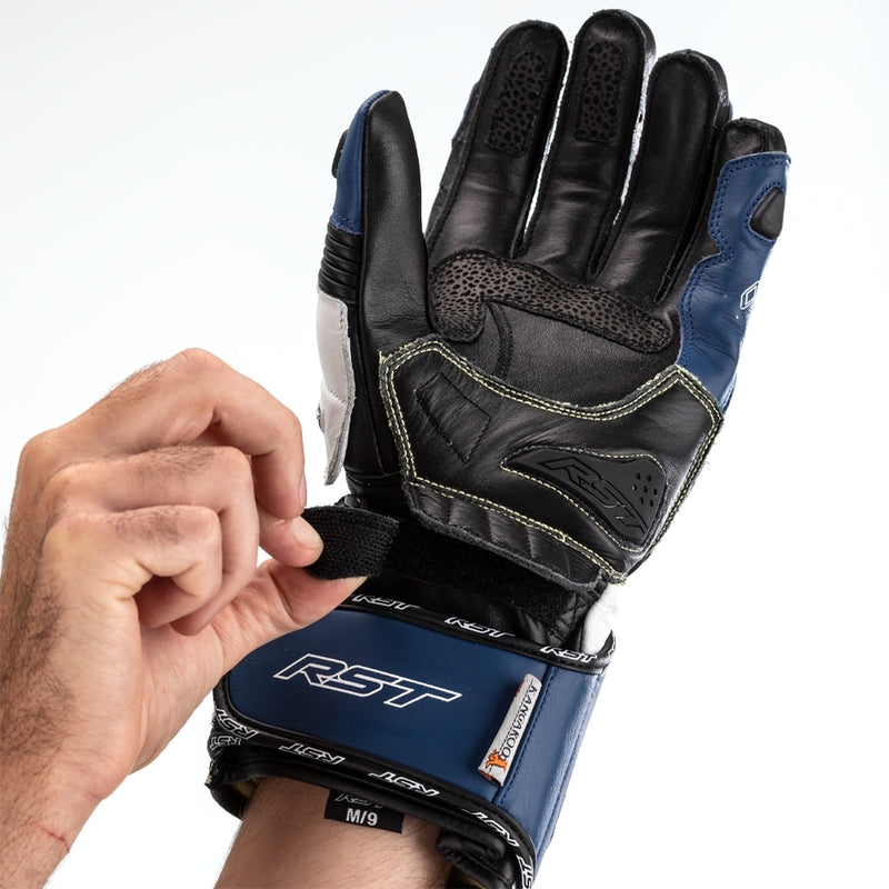 RST Tractech Evo 4 motosiklet deri eldivenleri | Erkek | Mavi/Beyaz/Siyah | 102666 