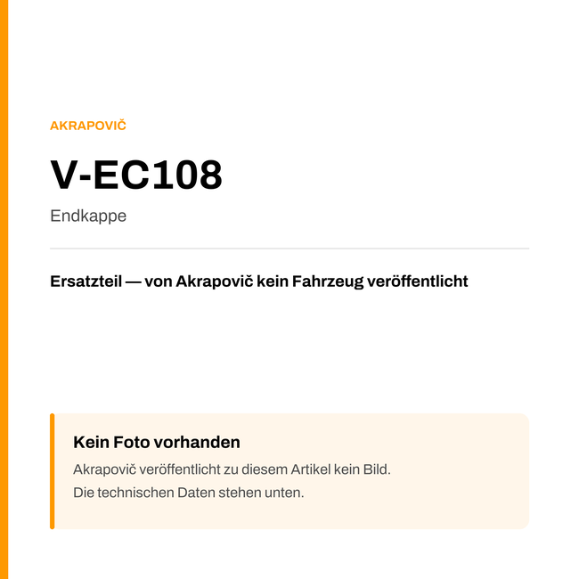 Akrapovic Endkappe V-EC108 — Platzhalter, kein Herstellerfoto verfügbar