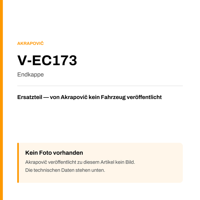 Akrapovic Endkappe V-EC173 — Platzhalter, kein Herstellerfoto verfügbar