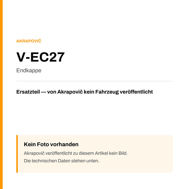 Akrapovic Endkappe V-EC27 — Platzhalter, kein Herstellerfoto verfügbar