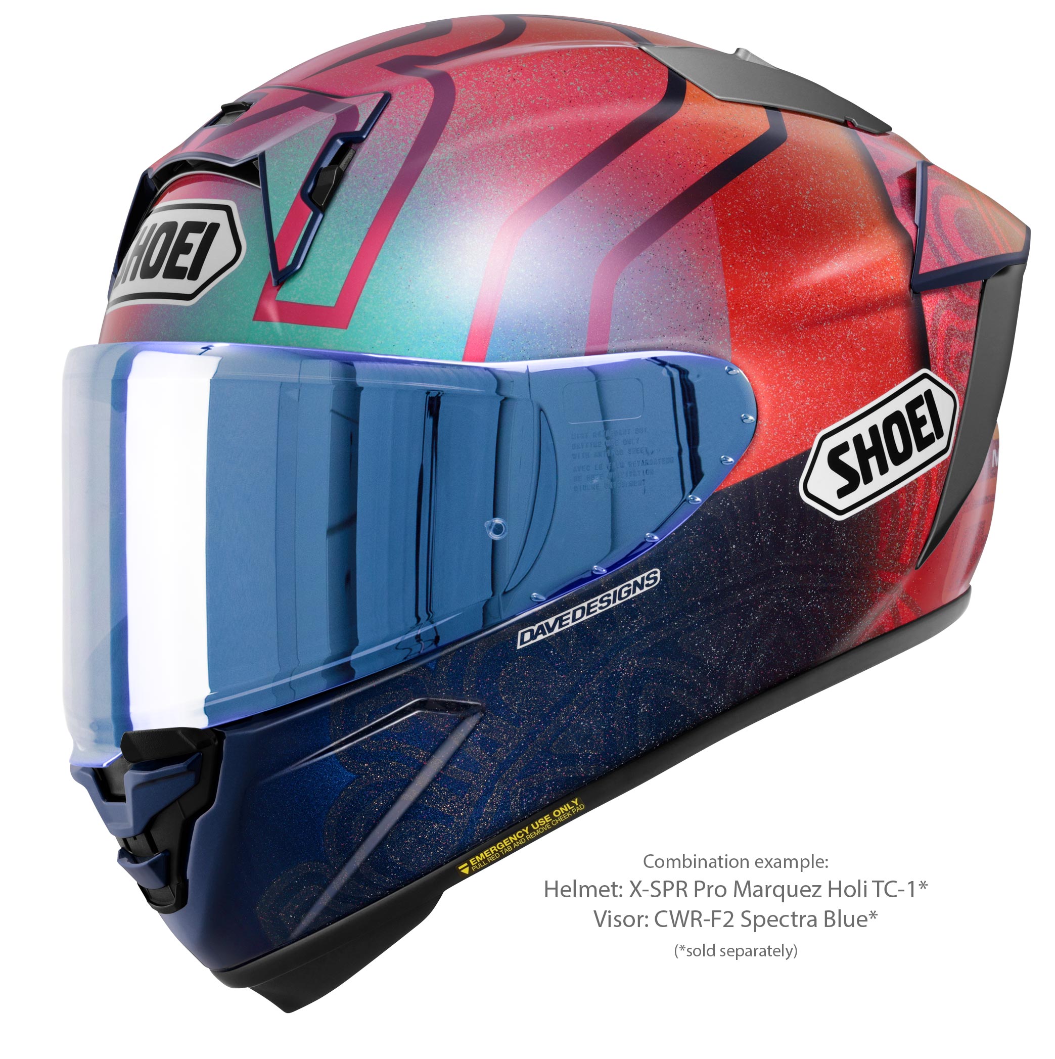Shoei Vizör X-SPR PRO (CWR-F2PN) Mavi Ayna 