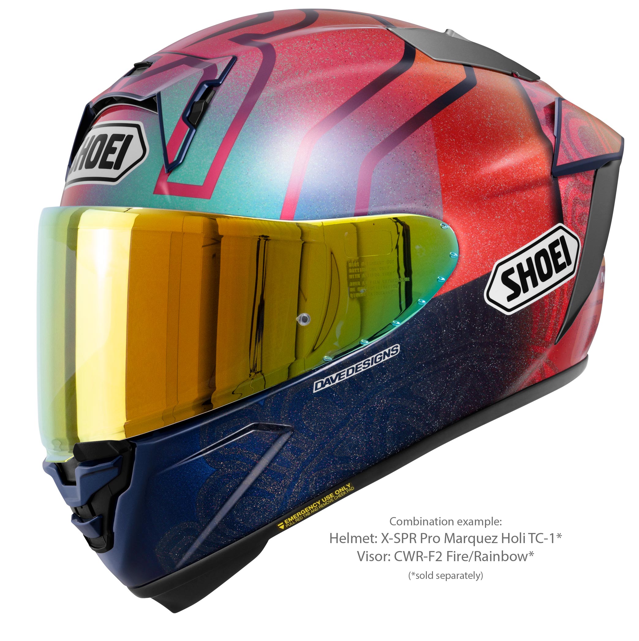 Shoei Vizör X-SPR PRO (CWR-F2PN) Rainbow Yansıtmalı 
