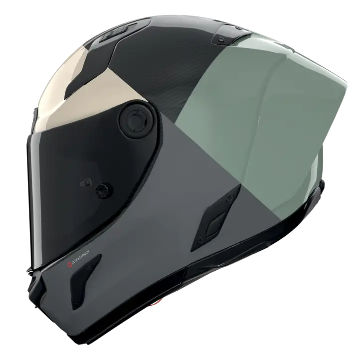Nolan X-804 RS Kask Ultra Karbon Blocco Yeşil-Gri/Antrasit/Fildişi 370 