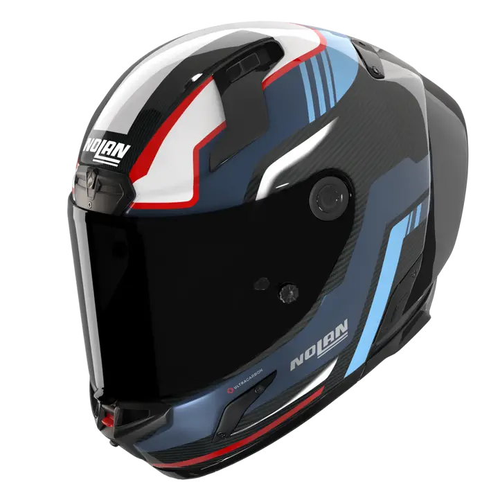 Nolan X-804 RS Kask Ultra Karbon Piega Koyu Mavi/Mavi/Kırmızı 366 
