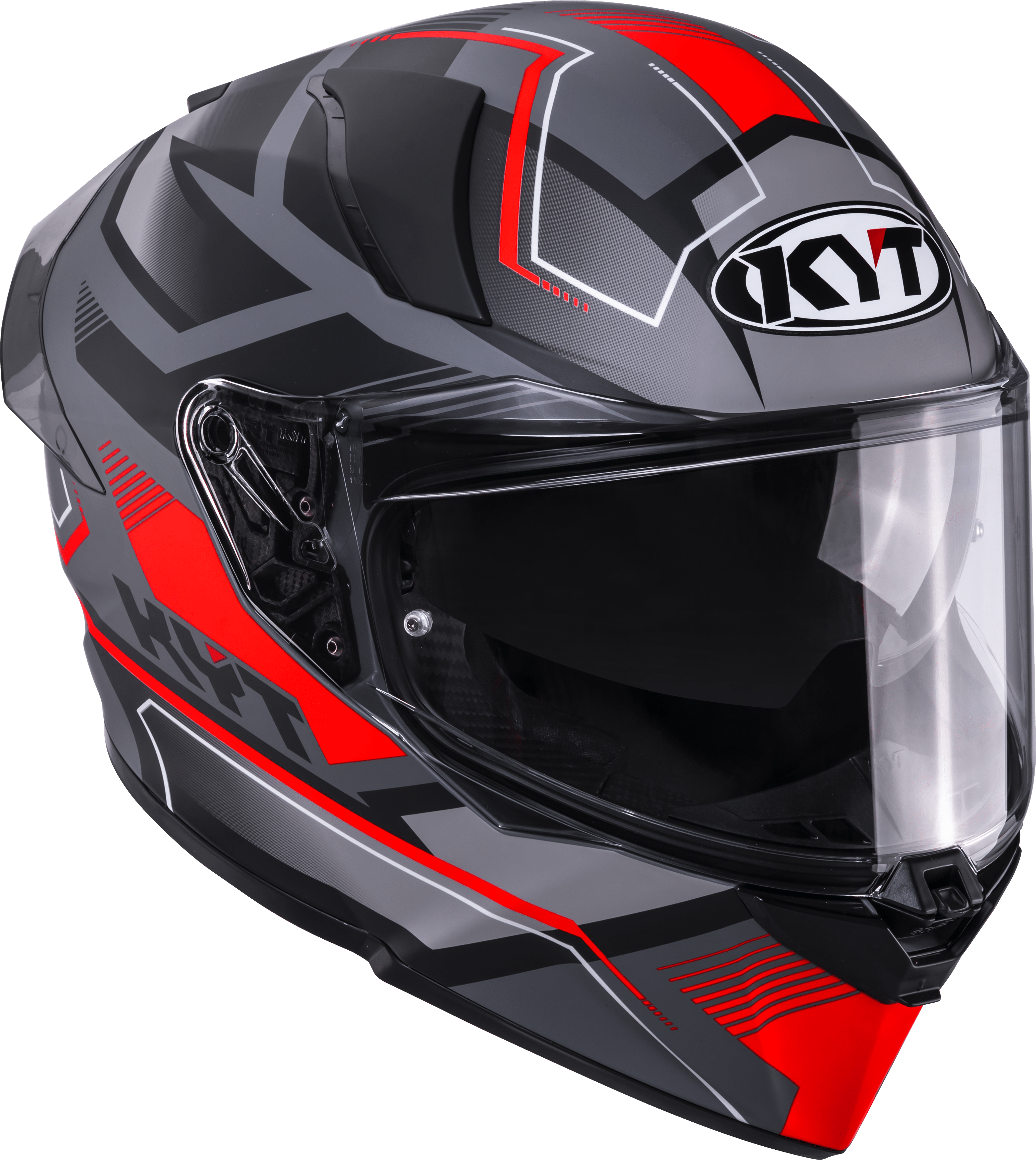KYT R2R Kask Parsec Mat Gri / Kırmızı Y6R20023 