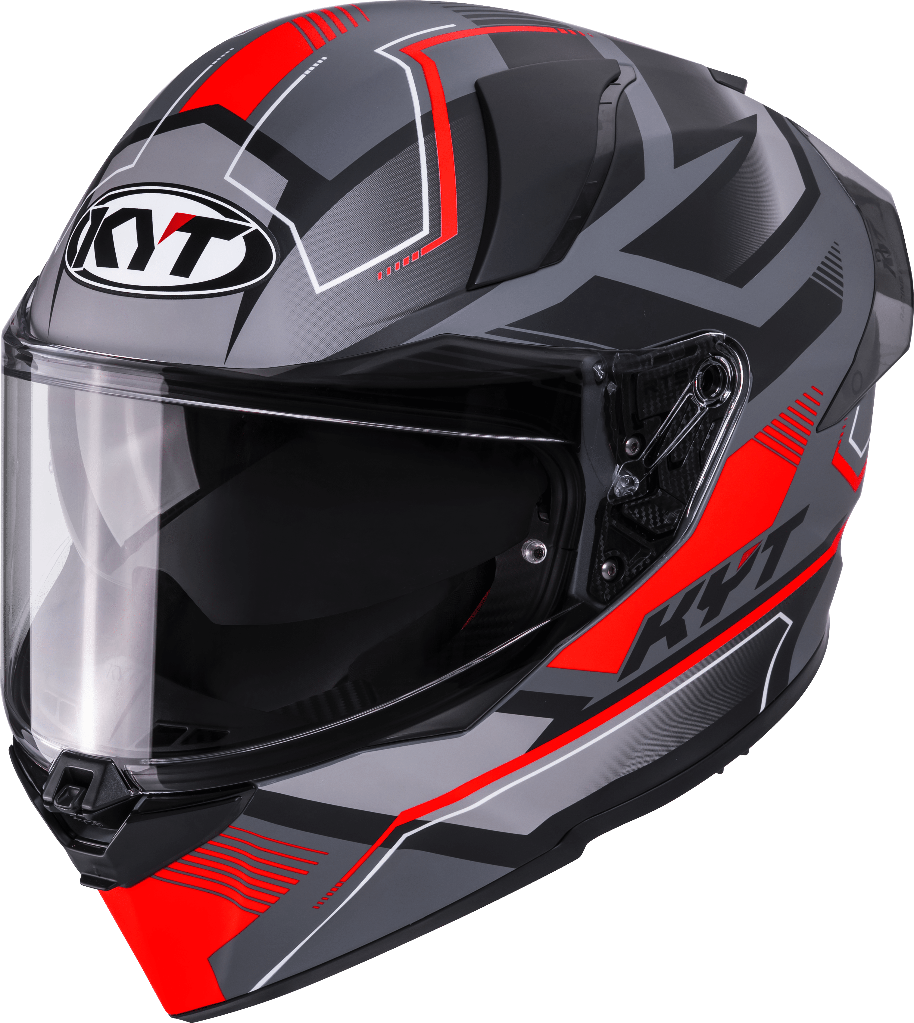 KYT R2R Kask Parsec Mat Gri / Kırmızı Y6R20023 