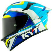 KYT TT-Revo Kask Grand Prix Beyaz Açık Mavi Y6TR0004 