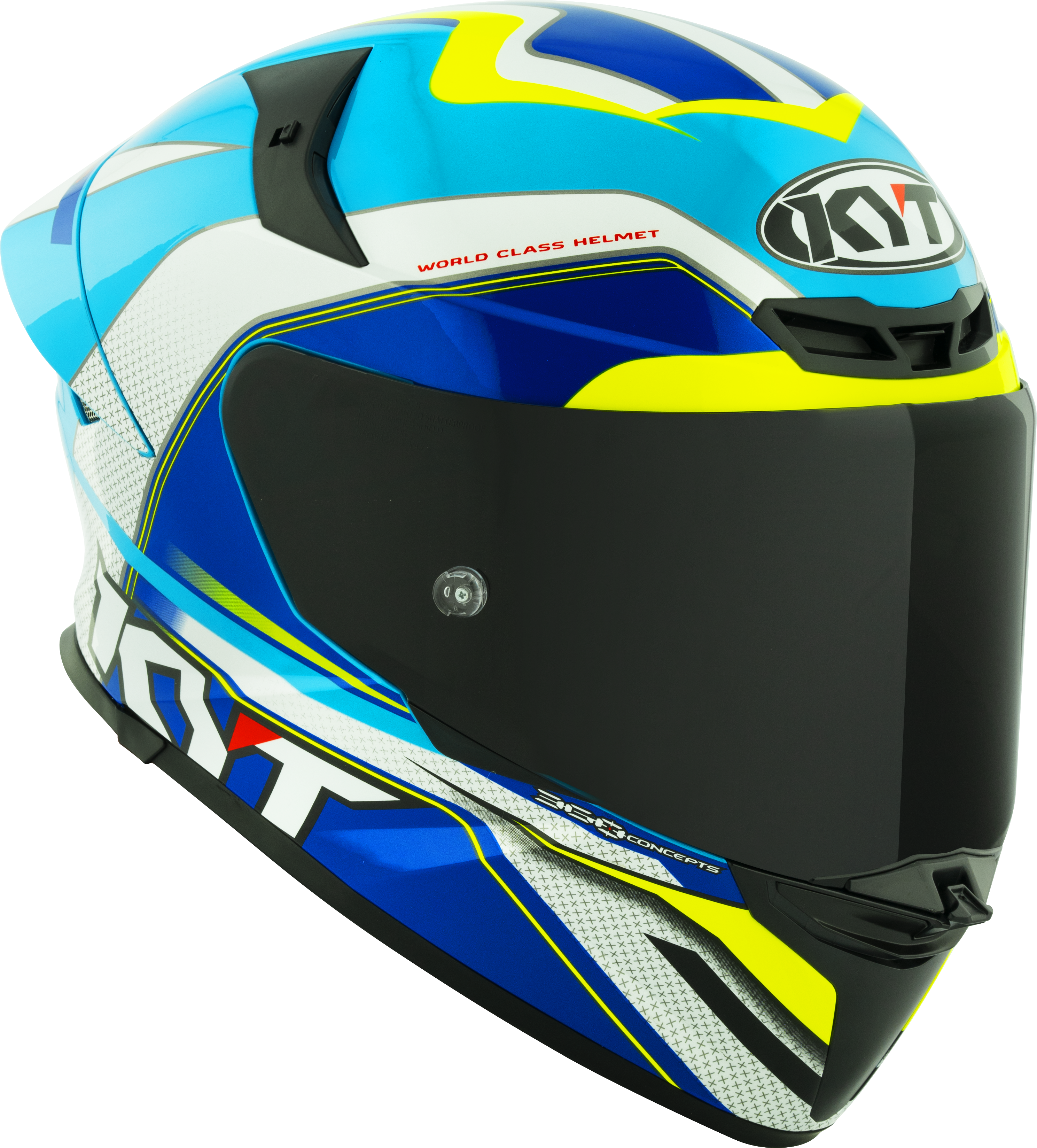 KYT TT-Revo Kask Grand Prix Beyaz Açık Mavi Y6TR0004 