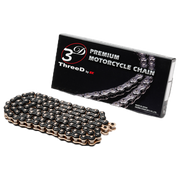 EK Zincir 520 Z/3D Siyah/Altın QX2-Halkası açık, perçin kilidi ile – 116 - 120 Bağlantı 