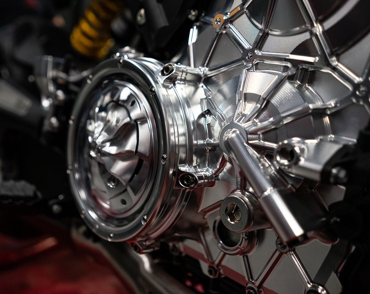 Titanyum vidalı sağ alüminyum motor bloğu Motocorse Ducati Panigale V4/S (25-26) 